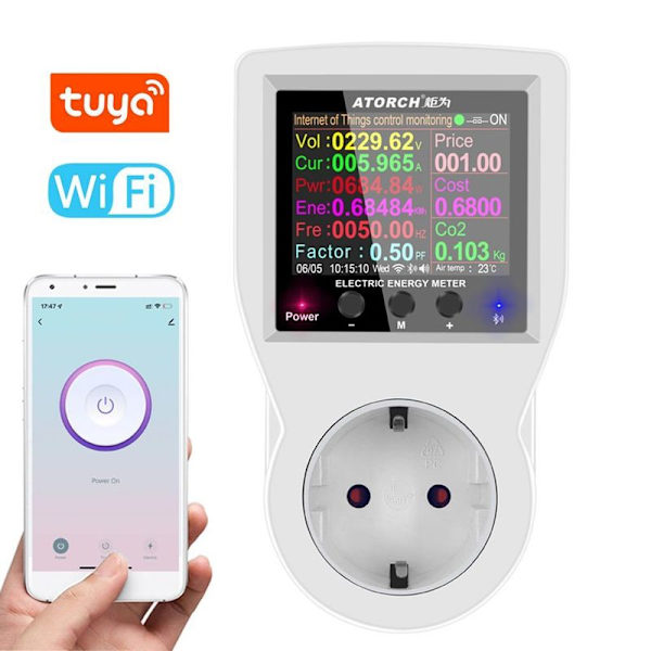 Tuya Wifi Smart Socket Strømovervåking
