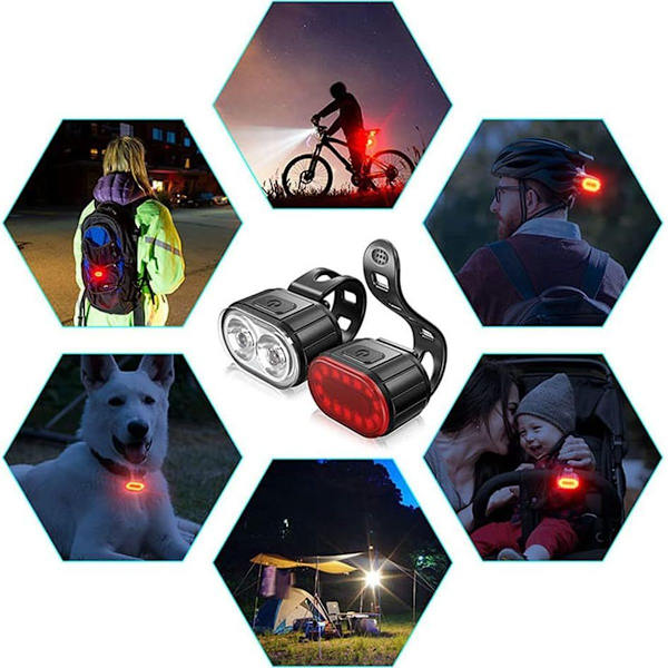 Cykellampa Set, IPX4 Vattentät LED Cykellampa Set KLB