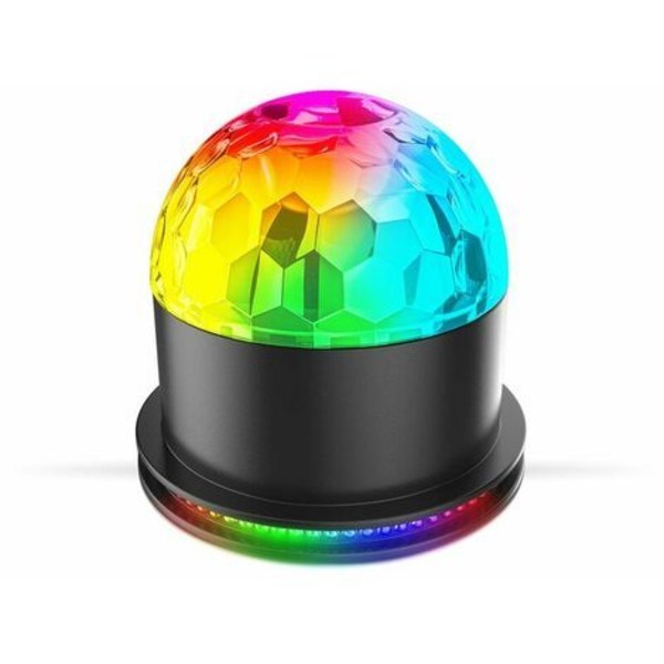 LED stemningslys med musiksensor og farveskift, festbelysning, diskokugle, natklubatmosfære, flerfarvet bordlampe
