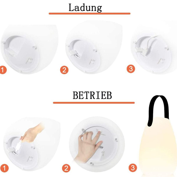 Ulkolamppu kannettava monivärinen LED-ladattava pöytälamppu vedenpitävä KLB