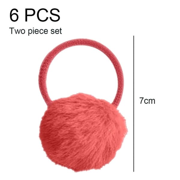 Pom pom elastiska hårband pom hårband sömlösa hårsnoddar röda