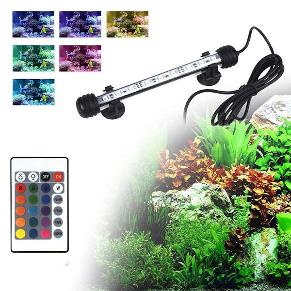 LED akvariebelysning, akvariedykkerlys med timer, 18CM KLB