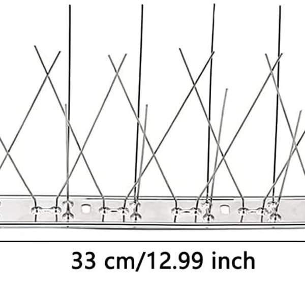 4 deler rustfrie fuglespigger, stålfuglespigger, anti-duepigger, fugleskremsel KLB