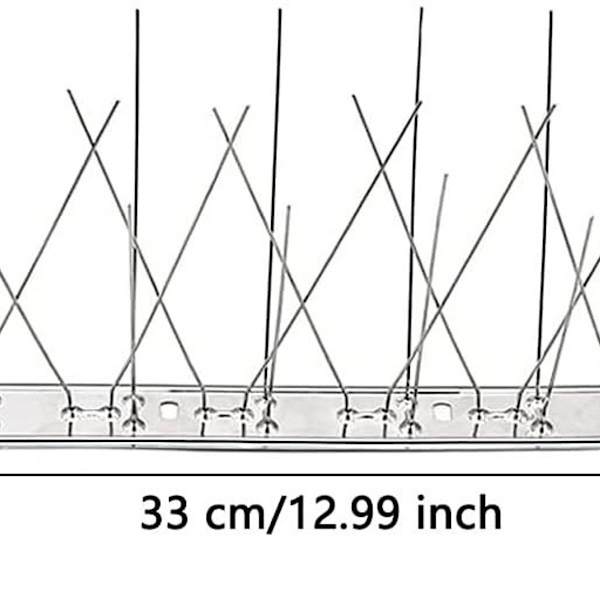 4 stk. rustfrie stålfuglesøm, stålfuglesøm, anti-due-søm, fugleafvisende pigge, til altantag og vindue, 33 cm KLB
