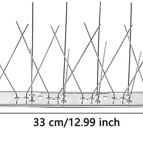 4 stk rustfrit stål fuglesøm, stål fuglesøm, anti-due søm, fugleskræmmer pigge, til altan tag og vindue, 33 Cm KLB