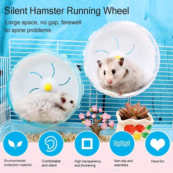 Silent Spinners, hamster løbehjul, vaskbart løbehjul til pink KLB