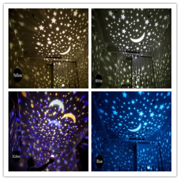 Stjernenattlys, planetarisk projektor jord univers LED-lys KLB