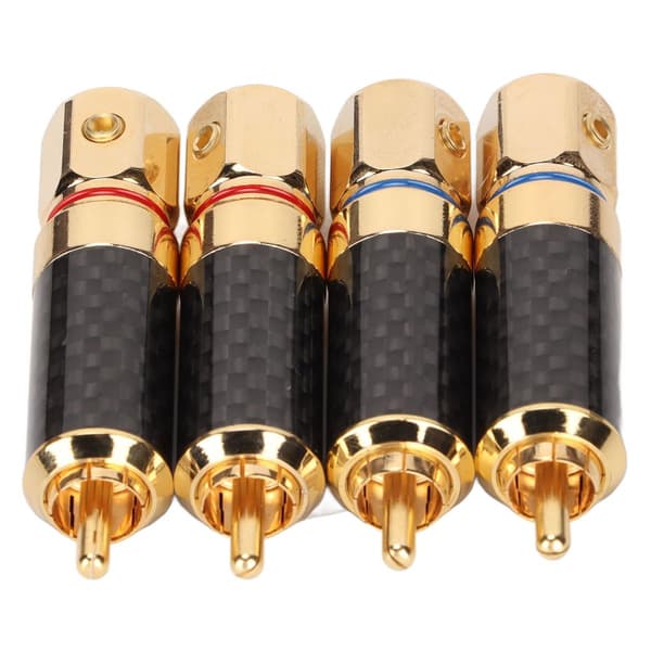 RCA lydplug, kulfiber, forgyldt, oxidation KLB