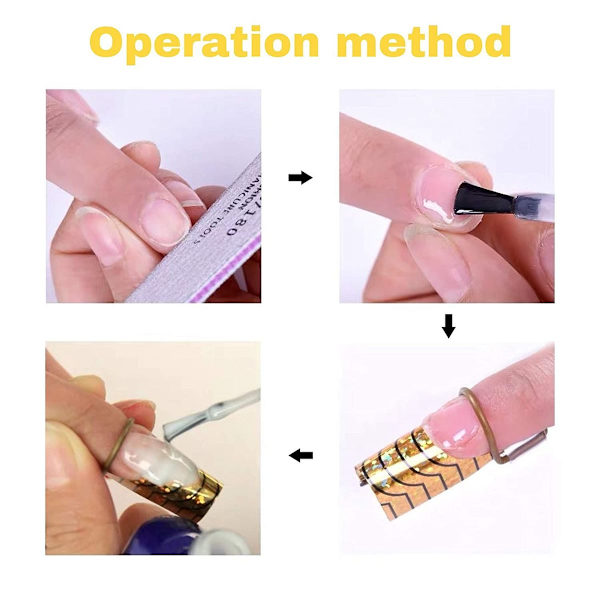 Genanvendelig neglekunstform guide, aluminium negle stencil forme UV