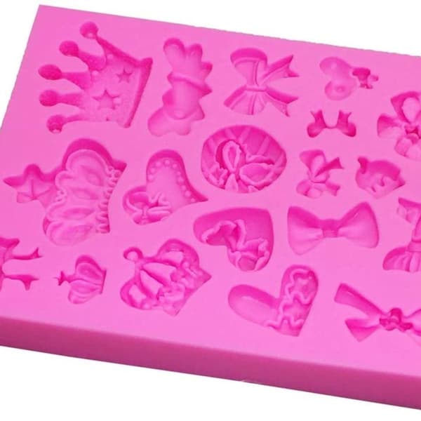 Cartoon Crown Bow Tie Cupcake Jelly Candy Silikonform