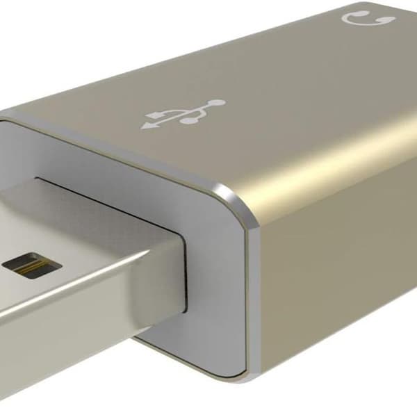 USB-lydadapter, ekstern lydkort-adapter med guld