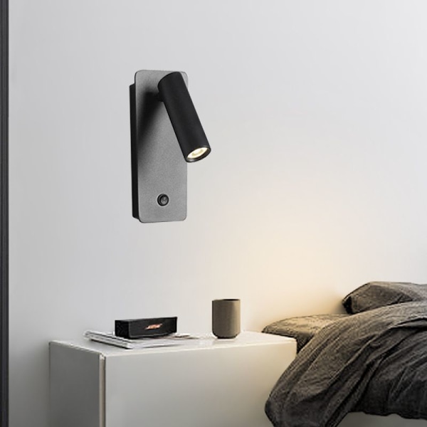 Nior soveværelse væglamper LED væglampe indendørs trappe væglampe sengegavl kontakt/LED 3W CREE COB/garager gang h tel 360 graders rotation