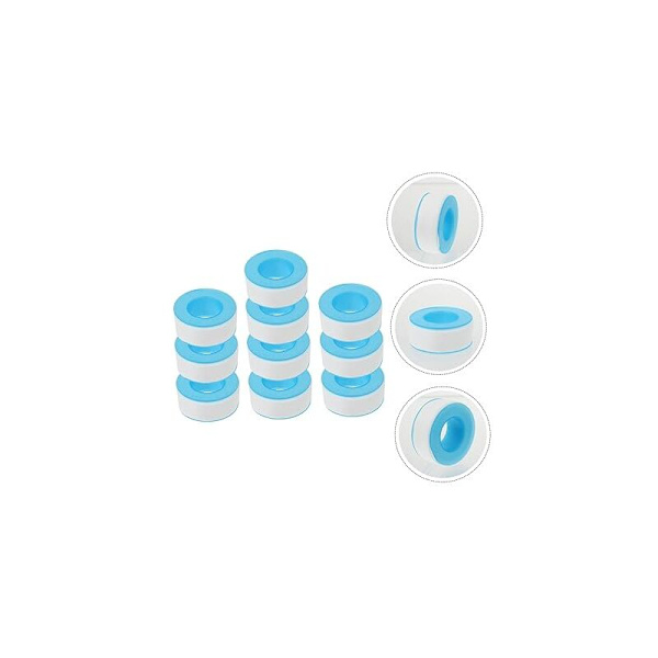 Pakke med 10 Teflon rørleggertape - Teflon vanntett tape 20mm x 20m, Hvit Ptfe tetningsteip for rør Dusjhode Rørleggere Rørforsegling KLB
