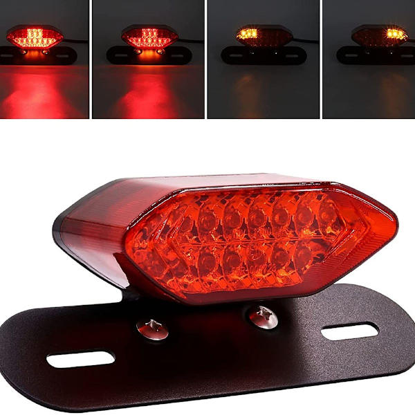 Motorcykel LED baglygter, motorcykel blinklys, bagbremselygte indikator, nummerpladelys