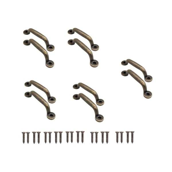 Pakke med 10 antikke bronse skuffhåndtak for uttrekk, skap, kommoder, kjøkken, skjenker, kister, 90 x 22 mm KLB