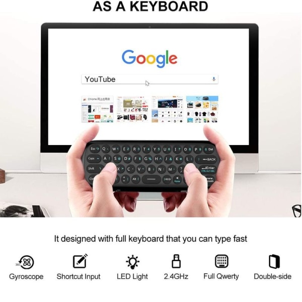 Universal fjernbetjening, luftmus med tastatur- og musefunktion til Android