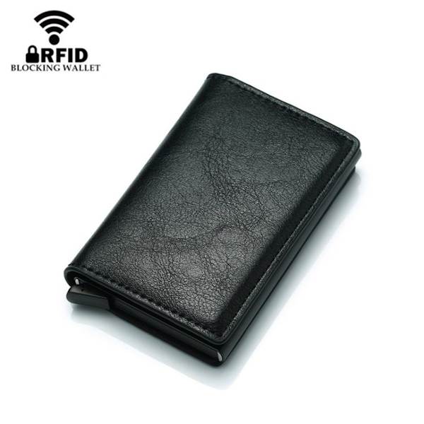 Automatisk pop-up anti-magnetisk RFID anti-tyveri retro kortholder universel gel