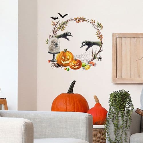 3 sett Halloween kreative gressring spøkelseshånd gresskar hjemmebakgrunn veggdekorasjon