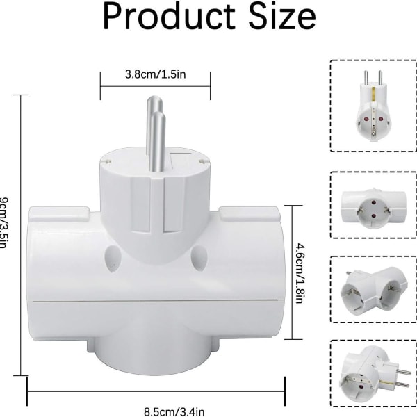 Three Sides Socket Adapter, Portable Cube Adapter Socket 3-in-1