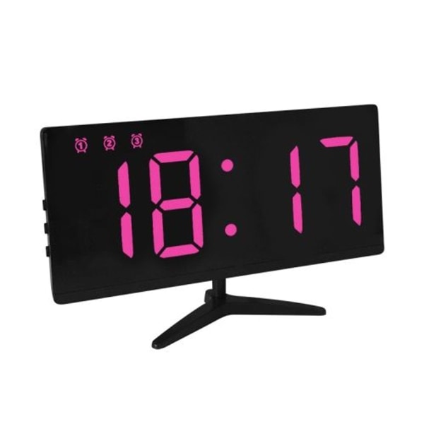 6615A LED elektronisk klokke Smart digital bordklokke (rosa)