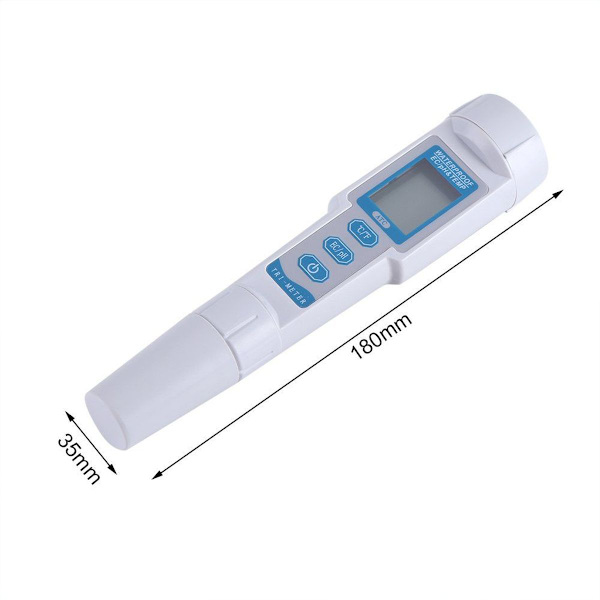 3-i-1 Digital PH EC-mätare och termometer 0,01 PH Vattenkvalitetstestare med hög