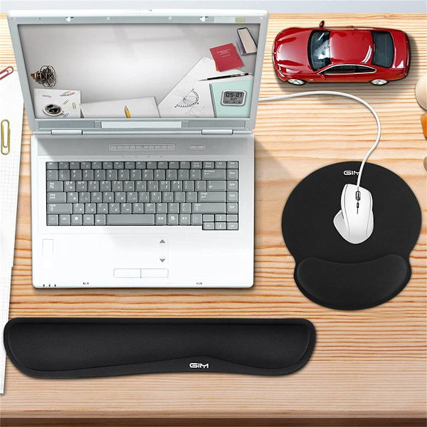Musematte gelpute musematte med håndleddstøtte GIM ergonomisk musematte tastatur
