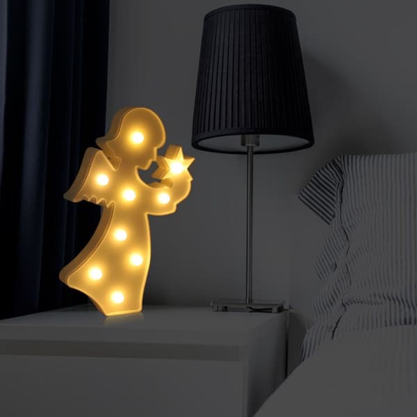 Plastisk LED-engel fe-form nattlampe dekorasjonslys KLB