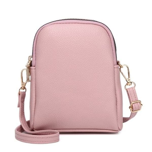 M01 Lychee Pattern Skuldertaske Dame Telefon Taske (Pink)