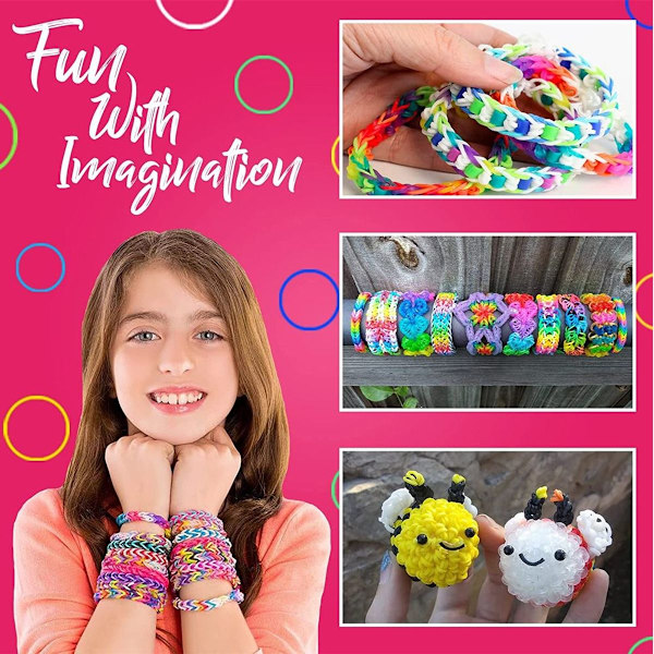 Armband Craft Kit med färgade band, Loom Armband Craft Kit för barn KLB
