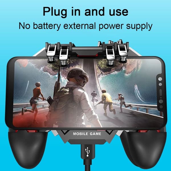 Trigger 6 Finger Operation Mobile Game Controller Shooter USB Plug KLB