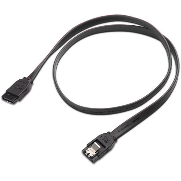 SATA III-kabel, 1 stk., 6 Gbps, rett, HDD-svart KLB