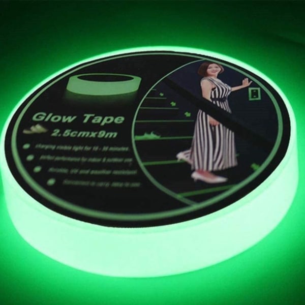 Glow in the Dark Luminous Tape-klistremerke 3' x 1' Fjernbar KLB