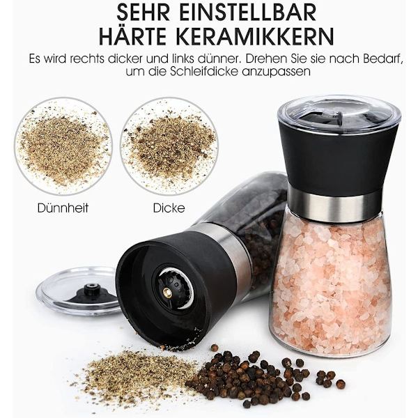 Suola- ja pippurimylly, Hotder-maustesetit 2 kpl, suolamylly ja