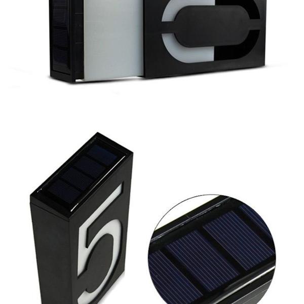 YWXLight 0,36W solcellsdriven väggmonterad 6 LED-belysning husnummerlampa med solpanel