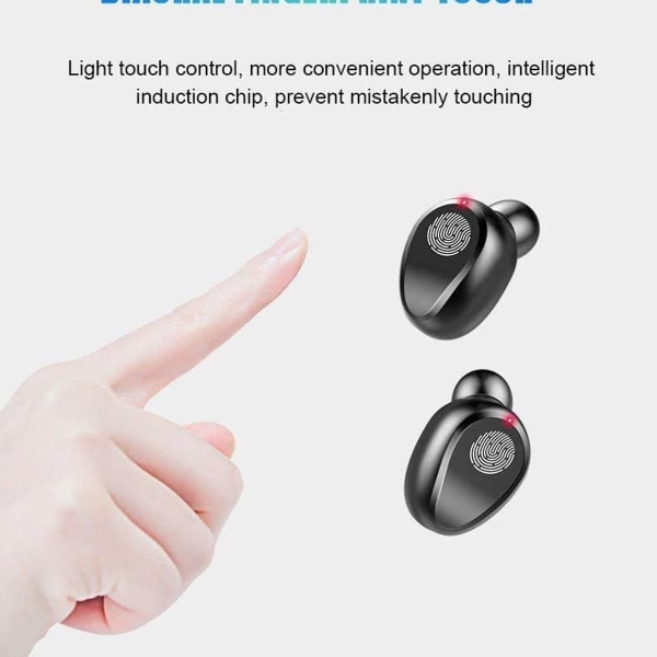 Bluetooth nappikuulokkeet, 5.0-kuulokkeet ja 2000 mAh case LED-kuulokkeet