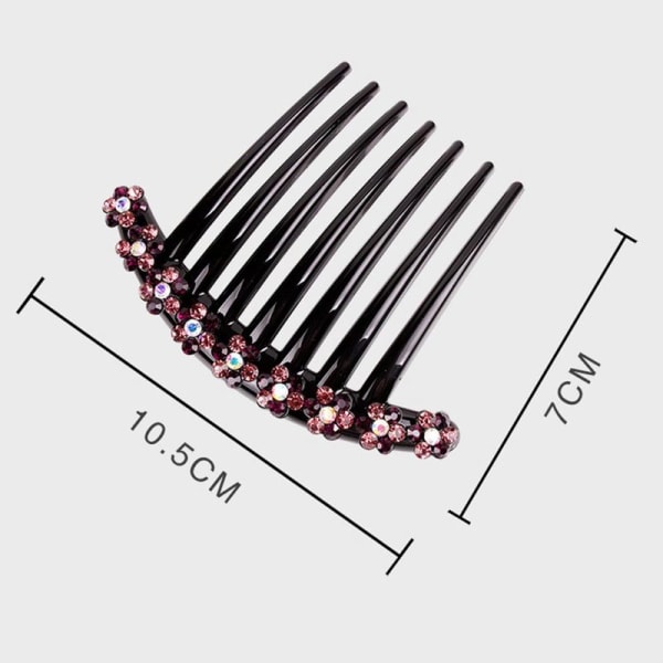 Hårklämma Kam Set med 4 Rhinestone Tänder Hårkam Hårtillbehör Hårklämma Kam för