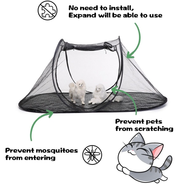 Utendørs kattetelt, dyreinnhegning for katter og 120*63*50CM KLB