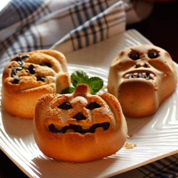 2PCS Silikon Halloween Spøkelse Gresskar Bakeform Sett Non-stick Sjokolade Gele