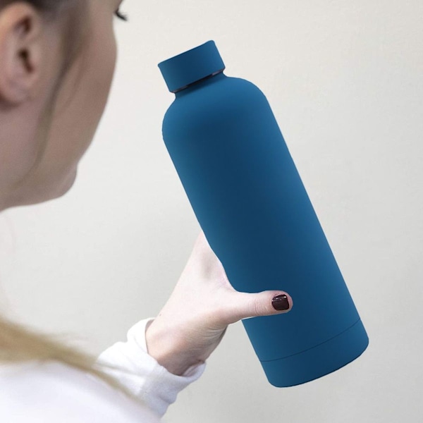 2 Pakke Rustfrit Stål Vandflaske Termoskolbe Lilla + Blå 350ml + 750ml KLB
