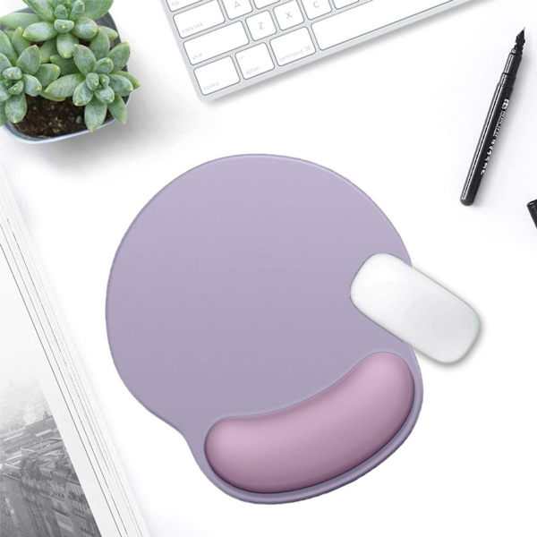 Ergonomisk musmatta i silikon med handledsstöd, blå lila