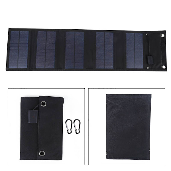 20W Vanntett Foldbart Solcellepanel Sollader USB KLB