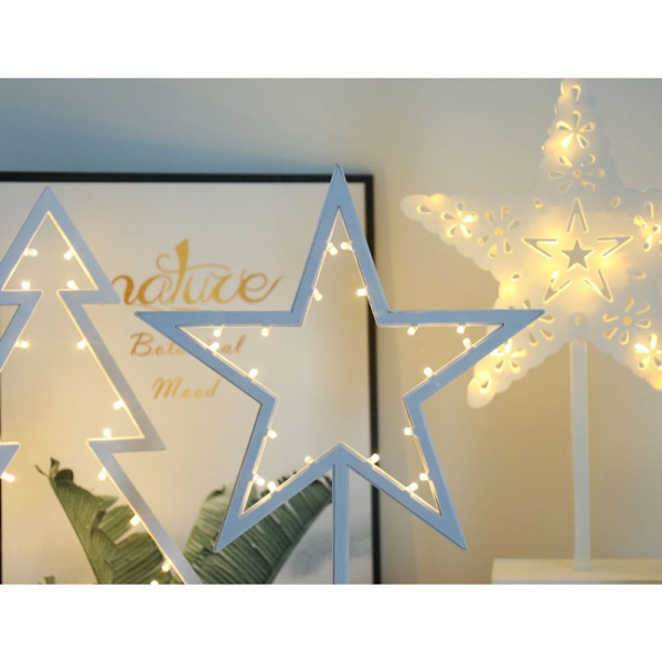 LED stjernelampe 29cm med pære KLB