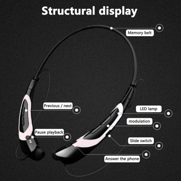 Bluetooth headphones, wireless Bluetooth 4.0 collar white