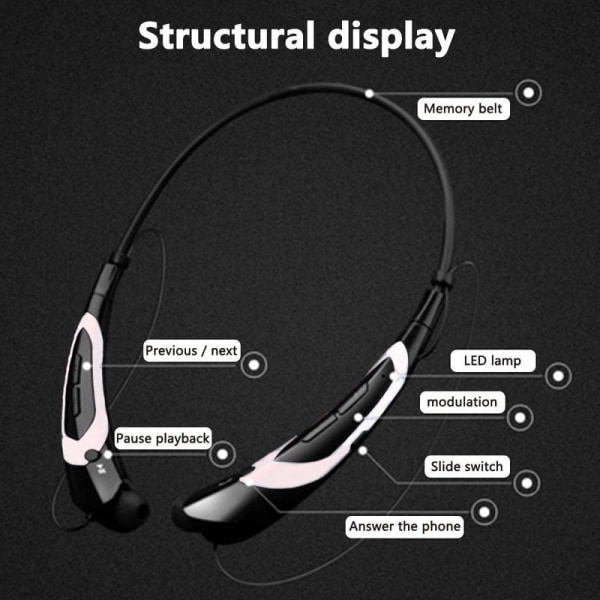 Bluetooth hörlurar, trådlös Bluetooth 4.0 krage vit