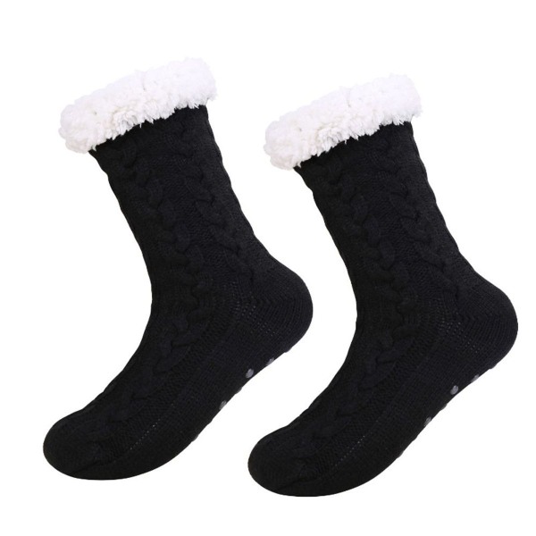 Fluffy Slipper Socks Fluffy Cozy Warm Winter Socks Black KLB