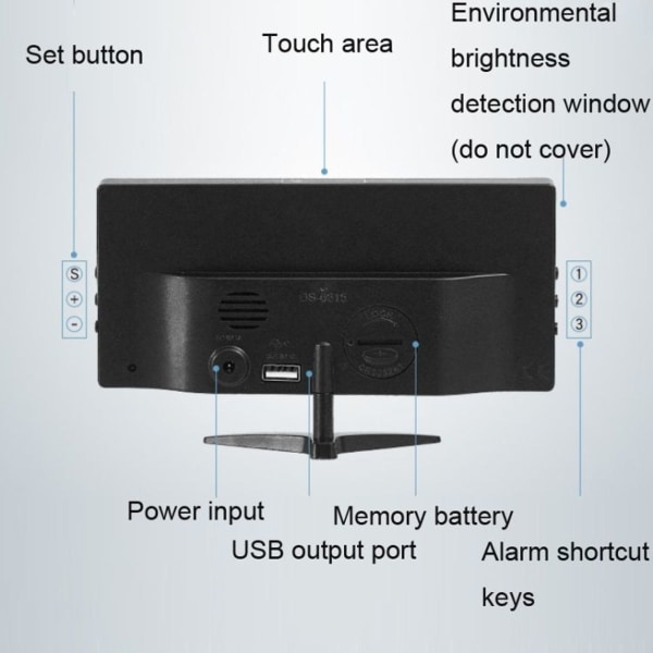 Elektronisk LED-klocka Smart Digital Desk Clock (Rosa)