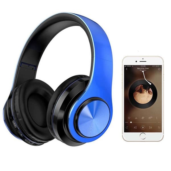 Bluetooth-hovedtelefoner Trådløse hovedtelefoner Over Ear med Blå