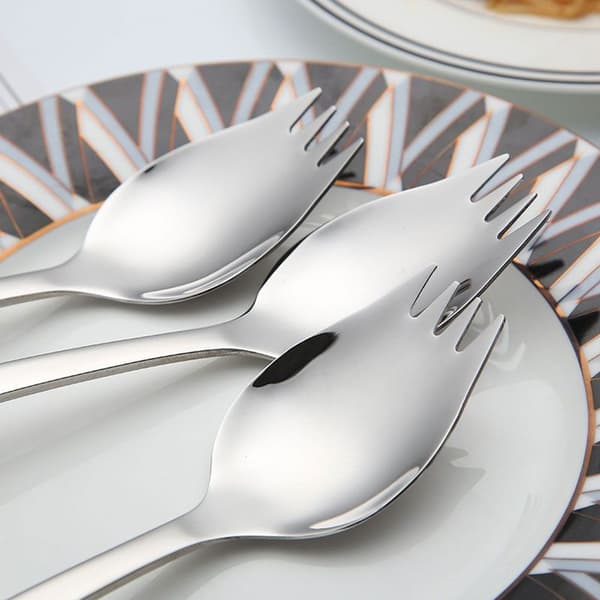 2-i-1 middagsgafler, suppeskeer lavet af 304 rustfrit stål,