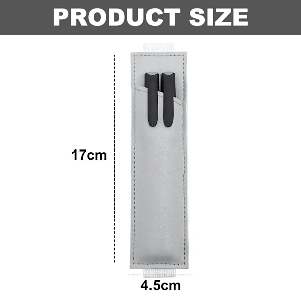 Pennfodral i Läder, 3-pack, Elastiskt, Ljusgrå