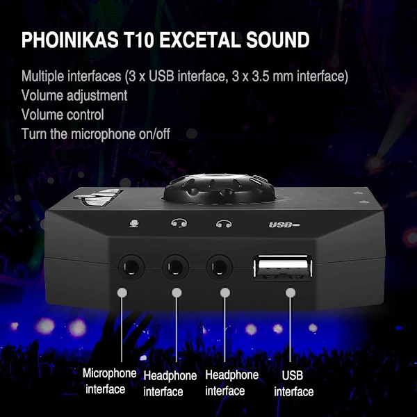 Ulkoinen äänikortti, ulkoinen USB-äänikortti pöytäkoneelle